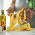 Pasta chef makes fresh italian pasta